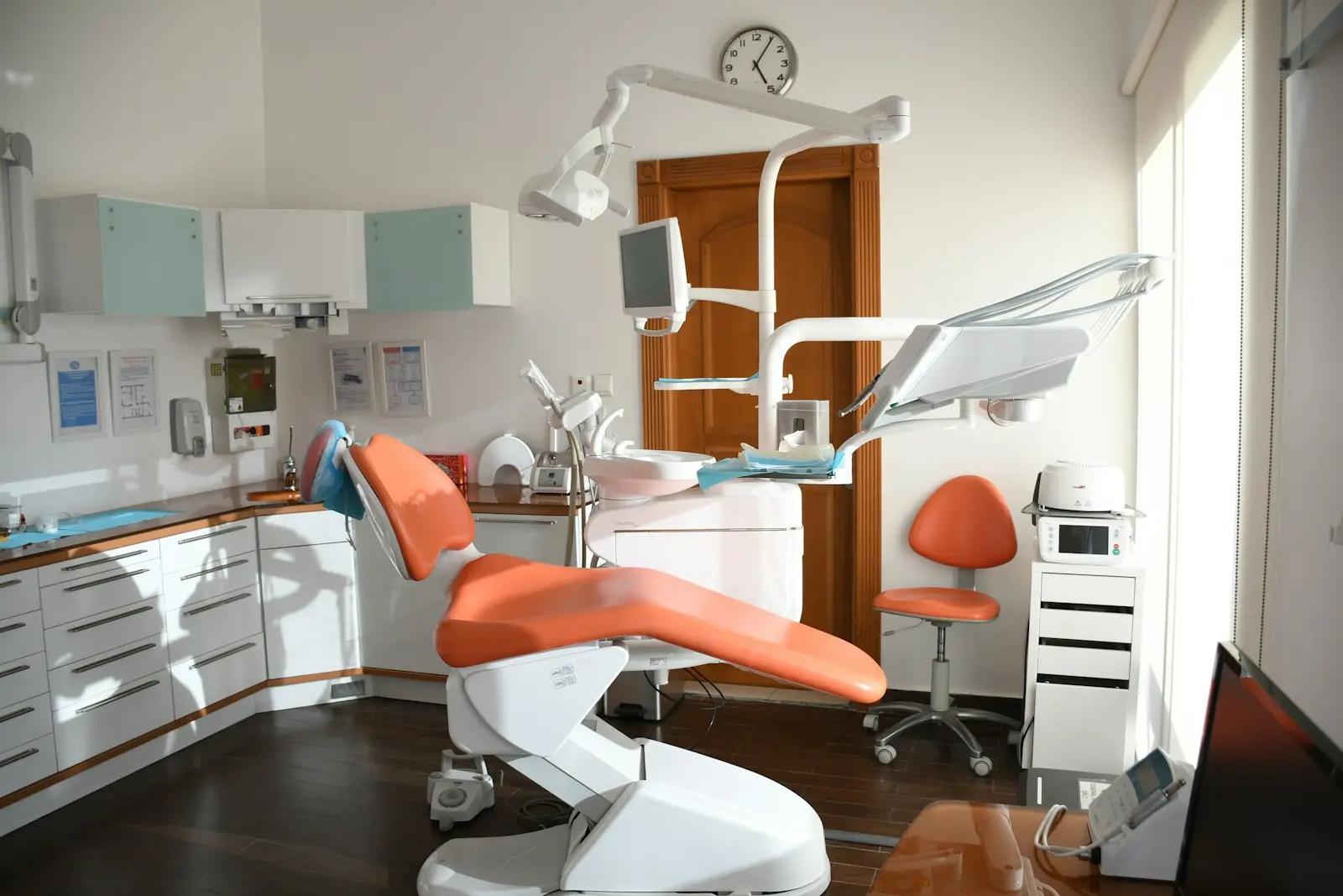 a dental chair in a clinic
