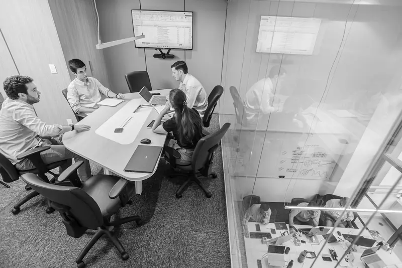 a meeting in a conference room